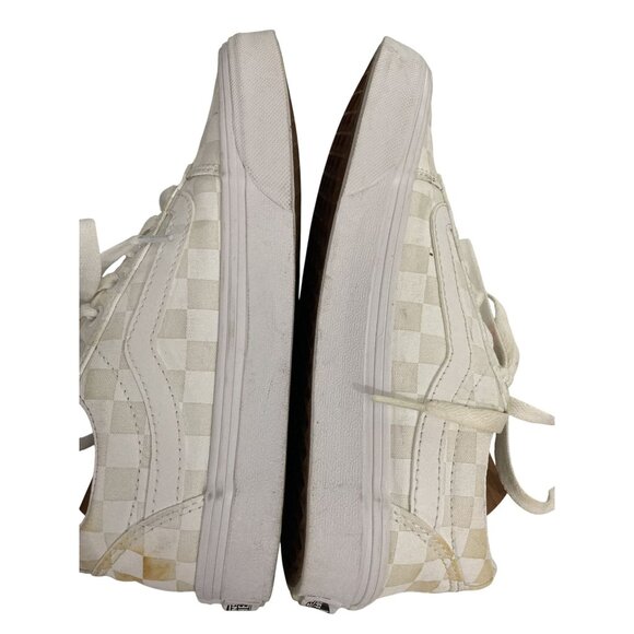 Vans Women's Size 6.5 Beige White Checkerboard Canvas Old Skool Sneakers - Picture 6 of 8
